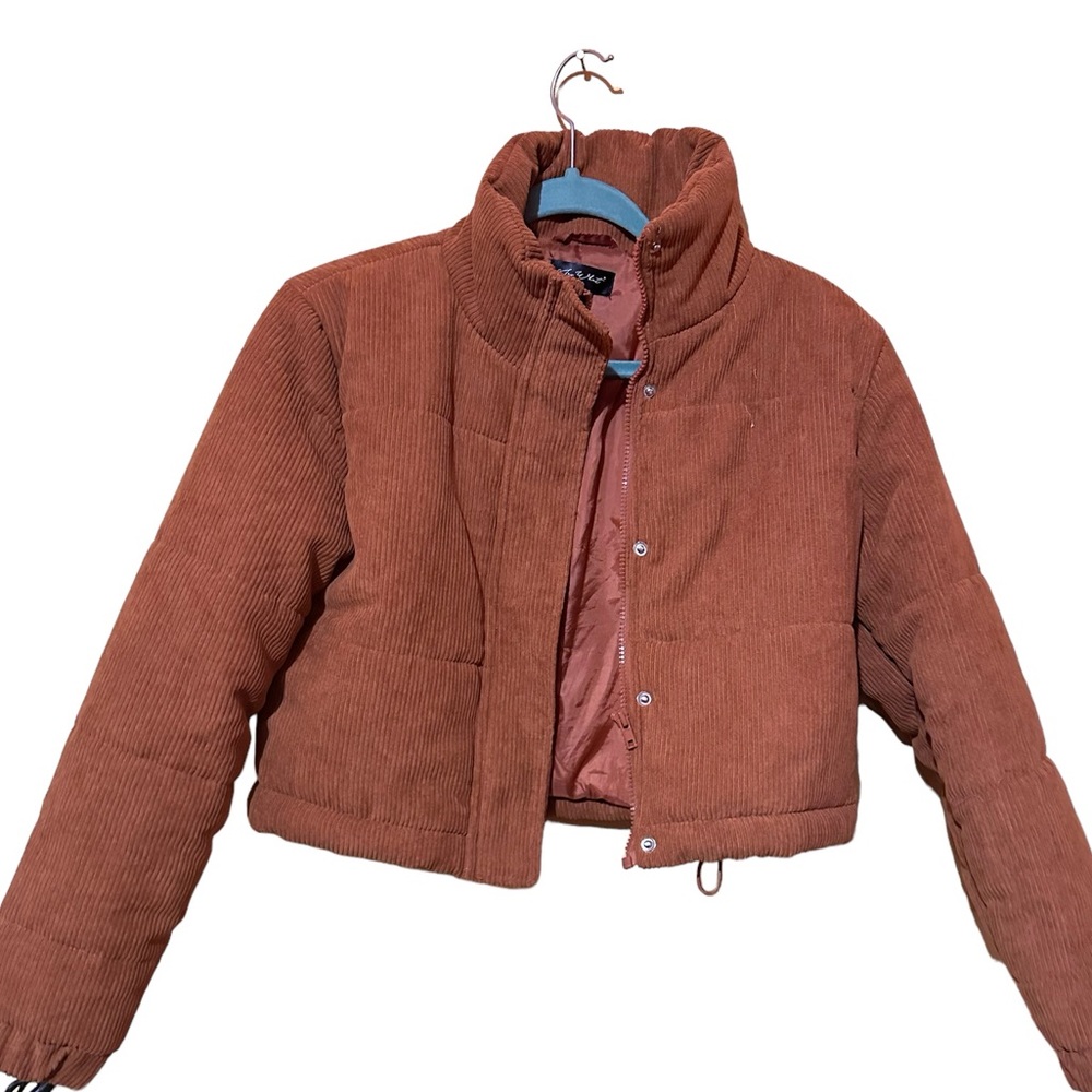 Brown puffer jacket